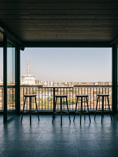 Vista del bar sul tetto