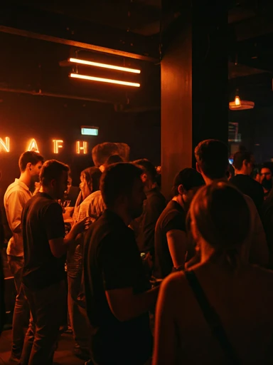 Folla affollata di notte